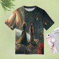 thumbnail image 4 of The Little Boy And Rose on Planet in Night Women's Short Sleeve T-Shirt Crew Neck Casual Summer Trendy Loose Fit Tops, 4 of 6