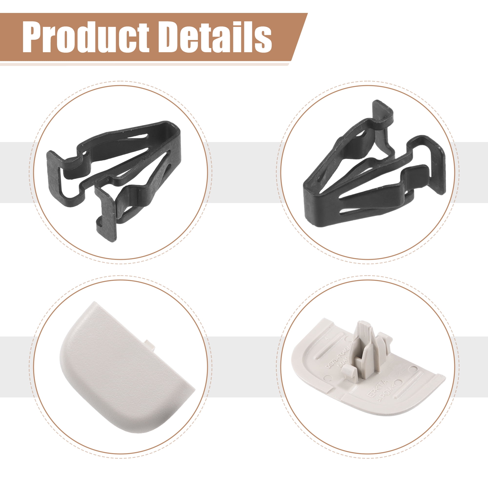 Unique Bargains 2 Set Iron Sun Visor Cap Clip DS7Z-54672A40-AF/DS7Z4273AA/DS7Z-9904132-A