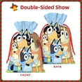 thumbnail image 2 of Rocae Bluey for Christmas Drawstring Linen Gift Bag with Drawstrings Treat Bag Goody Present Bags for Christmas Party Favor-Small, 2 of 7