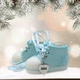 thumbnail image 6 of Baby Boy Shoe Personalized Ornament Blue Dated 2025 Baby's First Christmas, 6 of 6