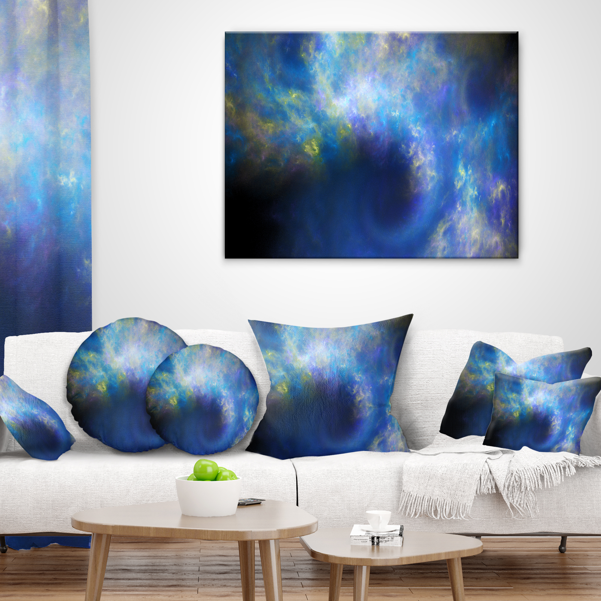 Designart Perfect Whirlwind Starry Sky - Abstract Throw Pillow - 12x20