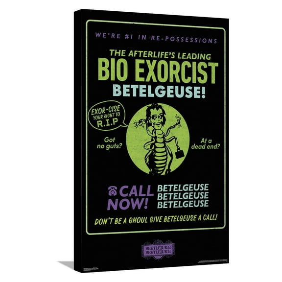 Beetlejuice Beetlejuice - Bio Exorcist Canvas Wall Poster, 14.725" x 22.375"