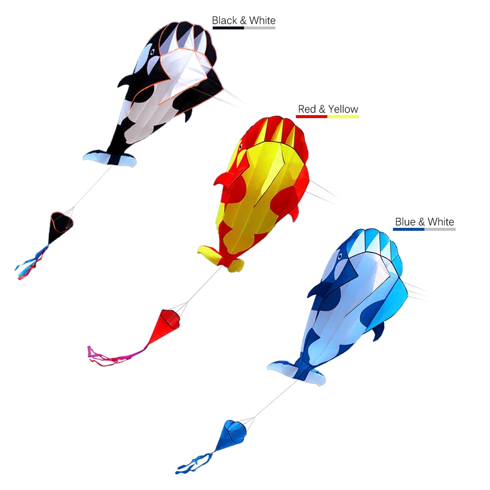 Elowen kite 3D Kite Huge Frameless Soft Parafoil Whale Flying Kite