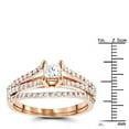 thumbnail image 3 of Ladies 14K Unique Natural 0.6 Ctw Diamond Engagement Ring Set For Her (Rose Gold Size 4.5), 3 of 3