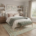 thumbnail image 2 of 5x7 Washable Rugs for Living Room, Non Slip Low Pile Area Rugs, Lightweight Machine Washable Print Pattern Rug for Bedroom, Floral Vines, Sage Cream, 2 of 5