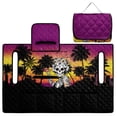 thumbnail image 3 of SEANATIVE Golf Cart Seat Cover, Universal for 2-Seater Club Car DS/Precedent, Portable Lightweight Golf Cart Bench Seat Covers with 4 Storage Pockets, Female Skeleton Palm Tree Sunset Print, 3 of 7