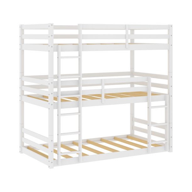 Hillsdale Living Essentials Campbell Wood Triple Twin Bunk Bed, White