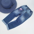 thumbnail image 2 of Pantalones Vaqueros Bordados de Uso Diario Para Niña Pequeña, KIDSCOOL SPACE, 8-9 años, 2 of 6