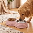 thumbnail image 3 of ICQOVD Stainless Steel Double Pet Bowl Set Food and Water Feeder with Non Slip Base Large Capacity Durable Feeding Bowl 9.84x5.31x1.77IN, 3 of 7