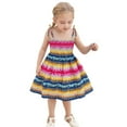 thumbnail image 1 of Robes Décontractées pour Bébés Filles Été Imprimé Floral Lacets Bretelles Spaghetti Robe de Plage Multicolore, 3-6 Mois, 1 of 4