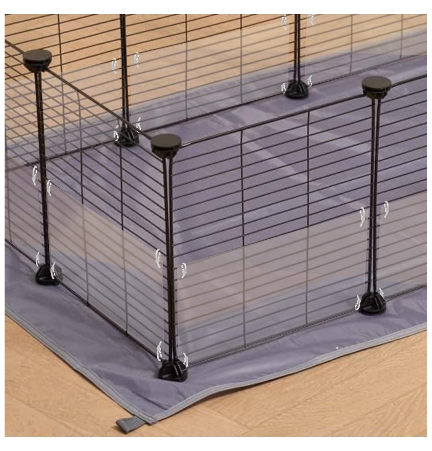 Urine Scatter Guard (8 Pack) for Cage - Clear and Bendable - Keep Bedding and Litter in Cage - Used for Guinea Pigs, Hedgehogs, Hamsters, Chinchillas, Rabbits, Reptiles and Other Small Animals