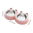 thumbnail image 3 of SHENGXINY Stainless Steel Cat Food Bowl and Water Bowl Set - Frog Shaped Double Stainless Steel Bowls, Dual Food Water Feeder for Small Medium Dogs & Cats Pink 10.63x5.91x1.57in, 3 of 6