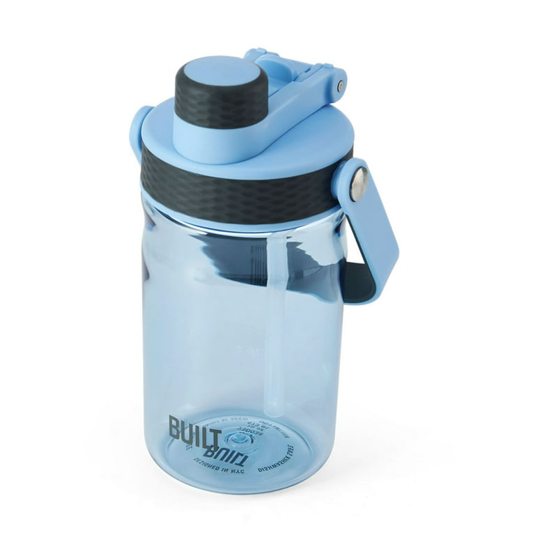 Built Acrylic Bottle Dualid Leakproof Chug Lid with Straw - Gray - 16 fl oz
