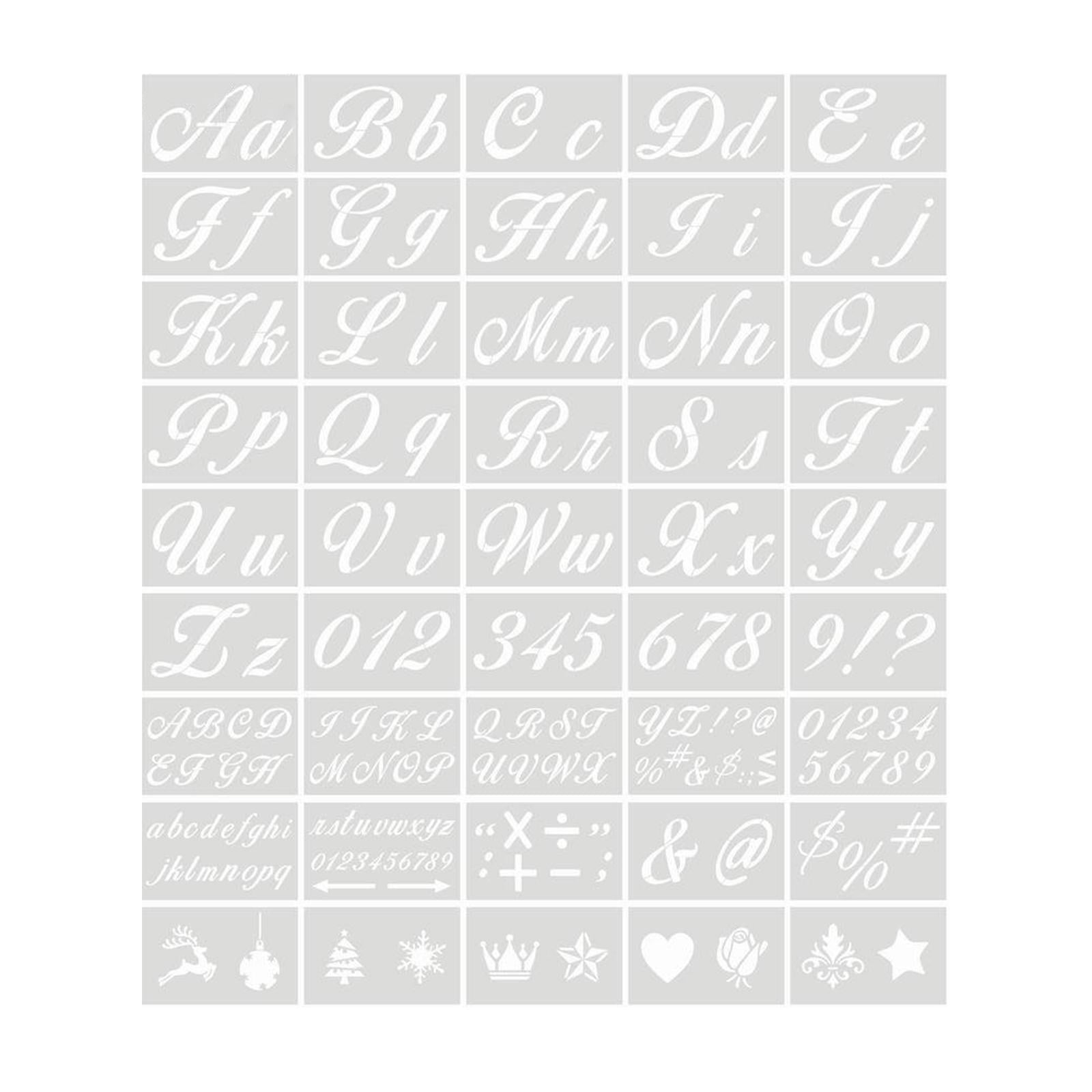 Cyodoos 45Pcs Calligraphy Stencil Template Kit, Alphabet Stencils, Letter  Stencil, DIY Lettering Alphabet Stencil, Stencils Letters and Numbers