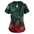 thumbnail image 3 of LHVUOA Women's Christmas Scrubs Top Print Short Sleeve V Neck Working Uniform with pockets, 3 of 3