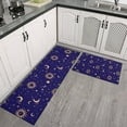 thumbnail image 2 of Blue Gold Sun Moon Pattern Kitchen Rugs Sets Of 2,Anti Fatigue Kitchen Mat Rugs Non Slip Washable,Decorative Kitchen Floor Mats for Kitchen,Sink,Laundry,17"x30"+17"x47", 2 of 7