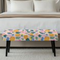 thumbnail image 5 of Chririnla Tropical Pineapple & Floral Print Anti Dust Bench Slipcover, High Stretch Polyester Spandex Dining Bench Covers for Bedroom Hotel, 5 of 9