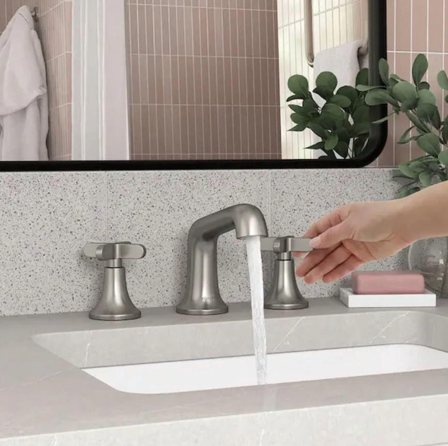KOHLER Setra 8 in. Widespread 2-Handle Bathroom Faucet in Vibrant Brushed Nickel