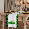 thumbnail image 2 of Table Runners 72 Inches Long Dress Scarves, St. Patrick's Day Farmhouse Kitchen Table Runner, Coffee Tablerunners, Spring Lucky Grass Truck Gray Wood Plaid 14x72 Inch, 2 of 9