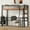 Black#9AAB, variant on Twin Size Loft Bed with Desk - Black Metal Bunk Bed with Storage Shelf & Ladder