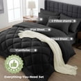 thumbnail image 5 of WISHEAD King Bed in a Bag Comforter Set with 7 Pieces - Black All Season Bedding Sets with Comforter, Pillow Shams, Flat Sheet, Fitted Sheet and Pillowcases, 5 of 8