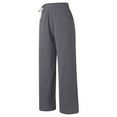 thumbnail image 4 of Lixiuxyad Casual Sweatpants Women's Linen Wide Leg Pants High Waist Drawstring Casual Trousers With Pockets Gray, 4 of 6