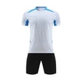 thumbnail image 1 of Odeerbi Conjunto de Uniformes de Entrenamiento de Fútbol de Malla Para Chicos Y Niñas Pantalones Cortos de Camiseta de Manga Corta En Cuadro Conjunto Atlético Seco Rápido Para 5-15 Años, 1 of 8
