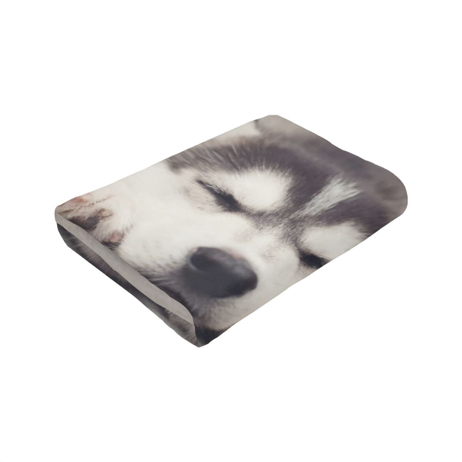 Wijzvio Husky Dog Throw Blanket Soft Fuzzy Fleece Blanket For Couch Bed Living Room Decoration 60"X50"