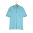 thumbnail image 5 of Domuza Men's Waffle Polo Shirts Button Down Waffle Knit Shirt Short Sleeve Tee Shirts Fashion Casual Pullover Tops Light Blue XL, 5 of 5