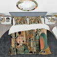thumbnail image 2 of Designart "Mid-Century Boho Elegance in Gold" Minimalism Bedding Covert Set - Abstract Minimalism Orange Abstract Bed Set With 1 Sham, 2 of 6