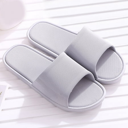 

Aayomet House Slippers Mens Couple Shoes Solid Color Non Slip Open Toe Slippers Summer Home Bathroom Platform Slippers Gray 11