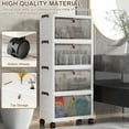 thumbnail image 5 of golytefs 4 Layers Foldable Storage Cabinet with Doors & Wheels Stackable Storage Bins, 5 of 9