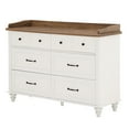 thumbnail image 7 of Wood Kids Dresser with 6 Drawers, Nursery Dresser Chest of Drawers, Mid-Century White Dresser for Bedroom, 47 Inch, 7 of 7