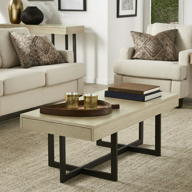 Wood Black Metal Coffee Table : Reclaimed Wood Coffee Table With Black