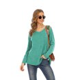 thumbnail image 3 of T-shirt Décontracté à Manches Longues Croisé Col Rond pour Femme, 3 of 8