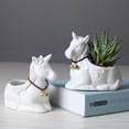 thumbnail image 2 of 1pc Ceramic Cartoon Flower Pot Ceramics Succulent Plant Pot Container Desktop Adornment for Home (White), 2 of 4