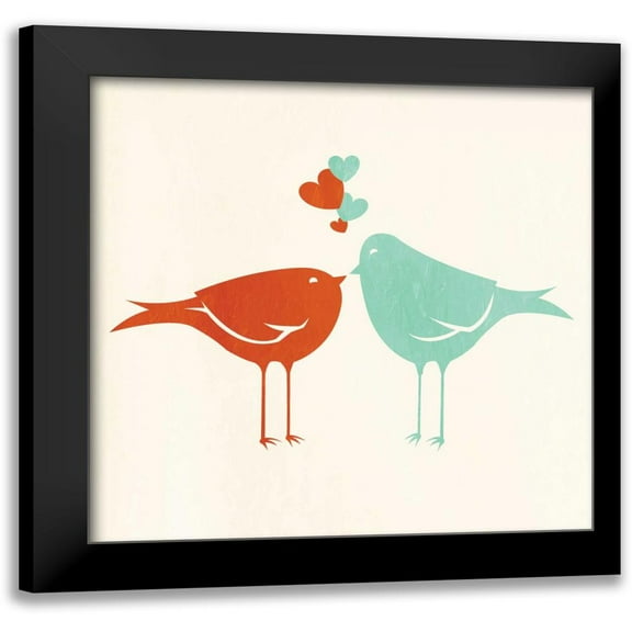 Grey, Jace 12x12 Black Modern Framed Museum Art Print Titled - Birds In Love