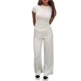 thumbnail image 2 of Conjunto de Dos Piezas para Mujer, Estilo Casual, Ideal para Estar en Casa. Incluye Top de Larga Ligeramente Corto y Pantalón de Pierna . - Corto S, 2 of 10