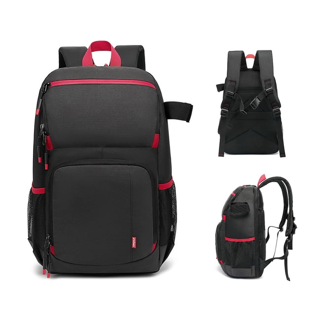 Camera Backpack Water-resistant Camera Bag Photography Backpack Large Capacity Camera Case with Tripod Holder 15.6 Inch Laptop Compartment for Women Men