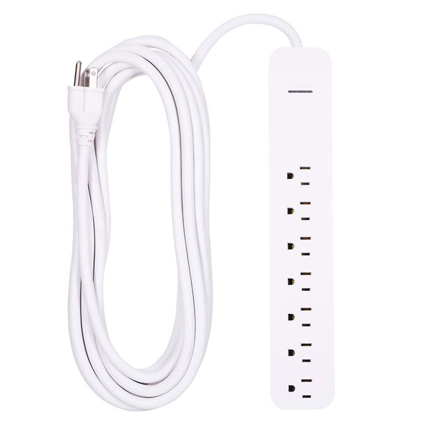 GE 7Outlet Surge Protector with Extra Long 25 ft. Extension Cord
