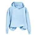 thumbnail image 2 of qolati Women Hoodies Oversized Fleece Lined Long Sleeve Comfy Casual Basic Pullover Sweatshirts 2024 Fall Outfits Sweater Light Blue XL, 2 of 6
