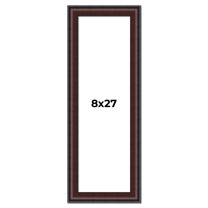 8x27 Frame Brown Round Mahogany Solid Wood Picture Frame | 1.625 Inch Moulding Width | with UV