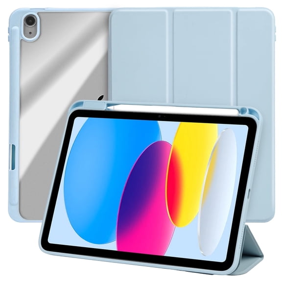 Vena For Apple iPad A16 Case Clear, iPad 10th Generation Case Trifold Stand, iPad 11th Generation Case, Slim Stand Protective Cover, Blue