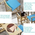 thumbnail image 6 of PORKISS Counter Height Table Set of 5, Bar Table and Stool Set, Dining Table with 4 Chairs, Table with Storage Function, Wood Top Pub Table & Chair Set for Kitchen Apartment Bistro, Gold+Blue, 6 of 12