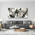 thumbnail image 4 of 3 Piece Abstract Wall Art Black and White Paintings Minimalist Wall Decor Gold Line Modern Artwork Picture HD Canvas Print,Framed for Living Room Bedroom Bathroom, 12"x16"x3 Panels, 4 of 7