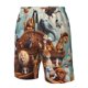 thumbnail image 4 of Fotbe Animal Filled Noahs Ark Trajes de Baño Estampados para Hombre, Shorts de Verano de Secado Rápido, Ropa de Playa, Bañadores-Small, 4 of 6