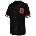 thumbnail image 2 of Women's The Wild Collective Black Ohio State Buckeyes Button-Up Baseball Shirt, 2 of 3