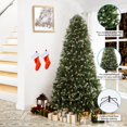 thumbnail image 6 of Alberta 6.5ft Frosted Prelit Artificial Christmas Tree with 1292 Branch Tips, 350 Warm Lights and Metal Stand, 47" wide Realistic Lightly Snow Flocked Christmas Tree with Lights by Naomi Home, 6 of 13