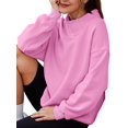 thumbnail image 2 of Womens Oversized Sweatshirts Highneck Pullover Long Sleeve Hoodies Tops Fall Fashion Outfits Clothes Pink XL, 2 of 8