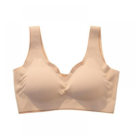 

Baywell Sleep Bras Thin Soft Comfy Daily Bras Seamless Leisure Bras for Women A to D Cup with Removable Pads Skin 70C-40AB